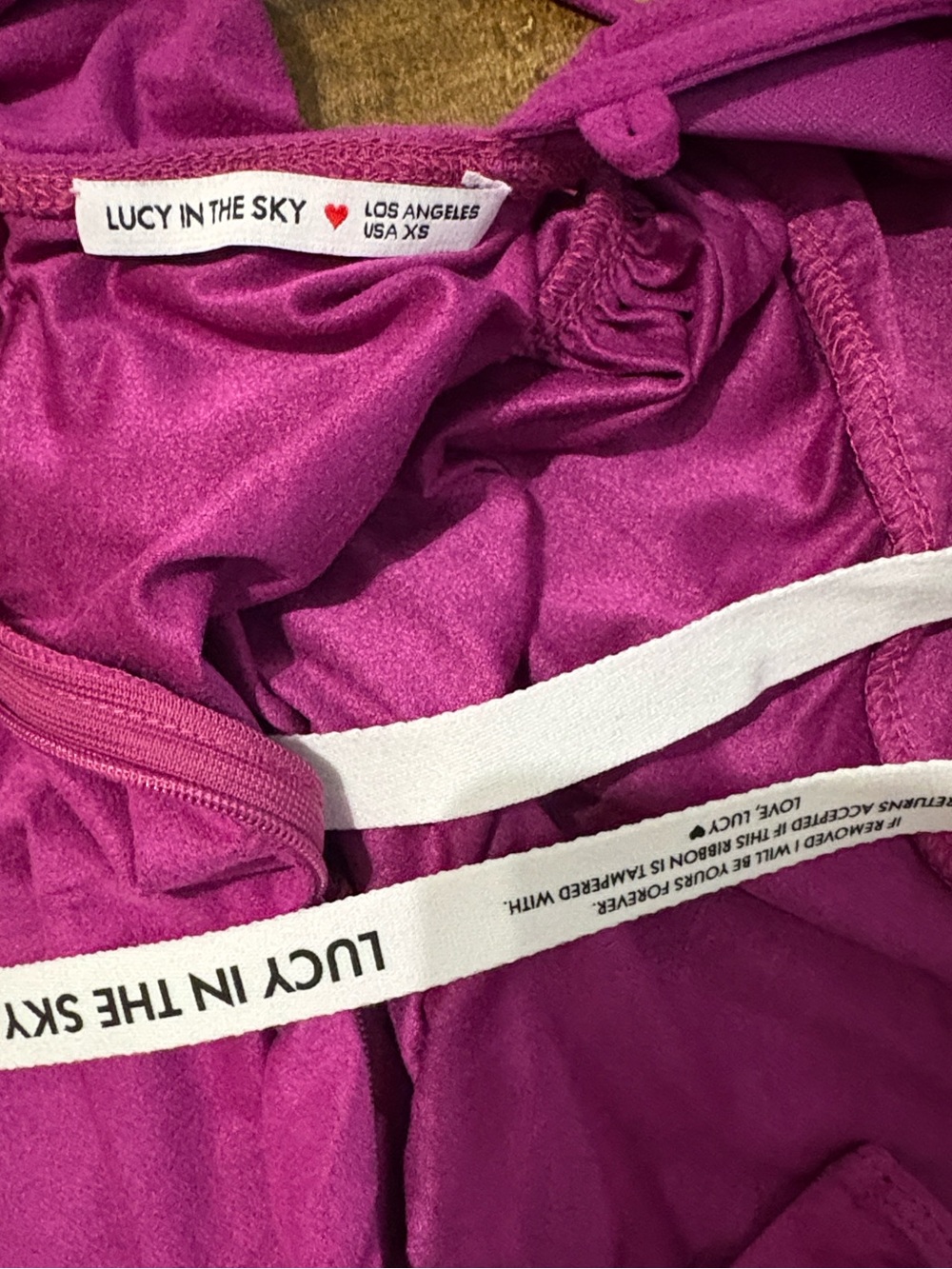 Lucy in the Sky Fuchsia Lace Bust Ruched Maxi Dress XS NWT - Picture 2 of 4